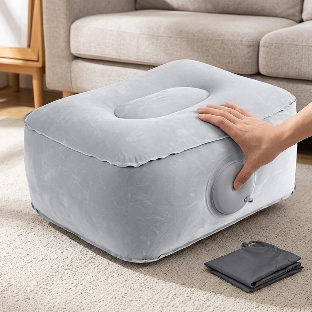 Footrest Under Desk - Press-to-Inflate Air Cushion Portable Foot Rest